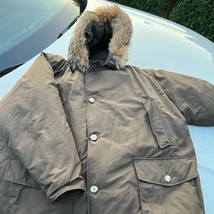 Woolrich Arctic Down Coyote Fur Trim Goose Down Coat mens XXL